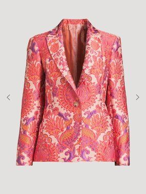 Etro Milano Floral Jacquard Blazer Jacket - Pink & Purple - NWT